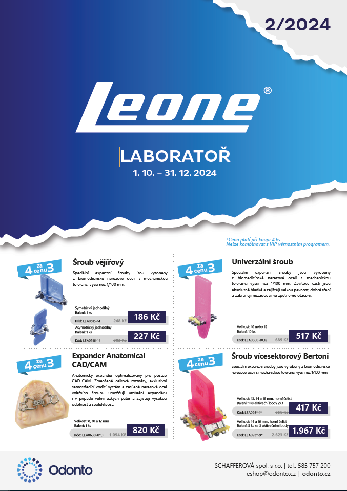 Akční leták Leone - vše pro ortodoncii laboratoř